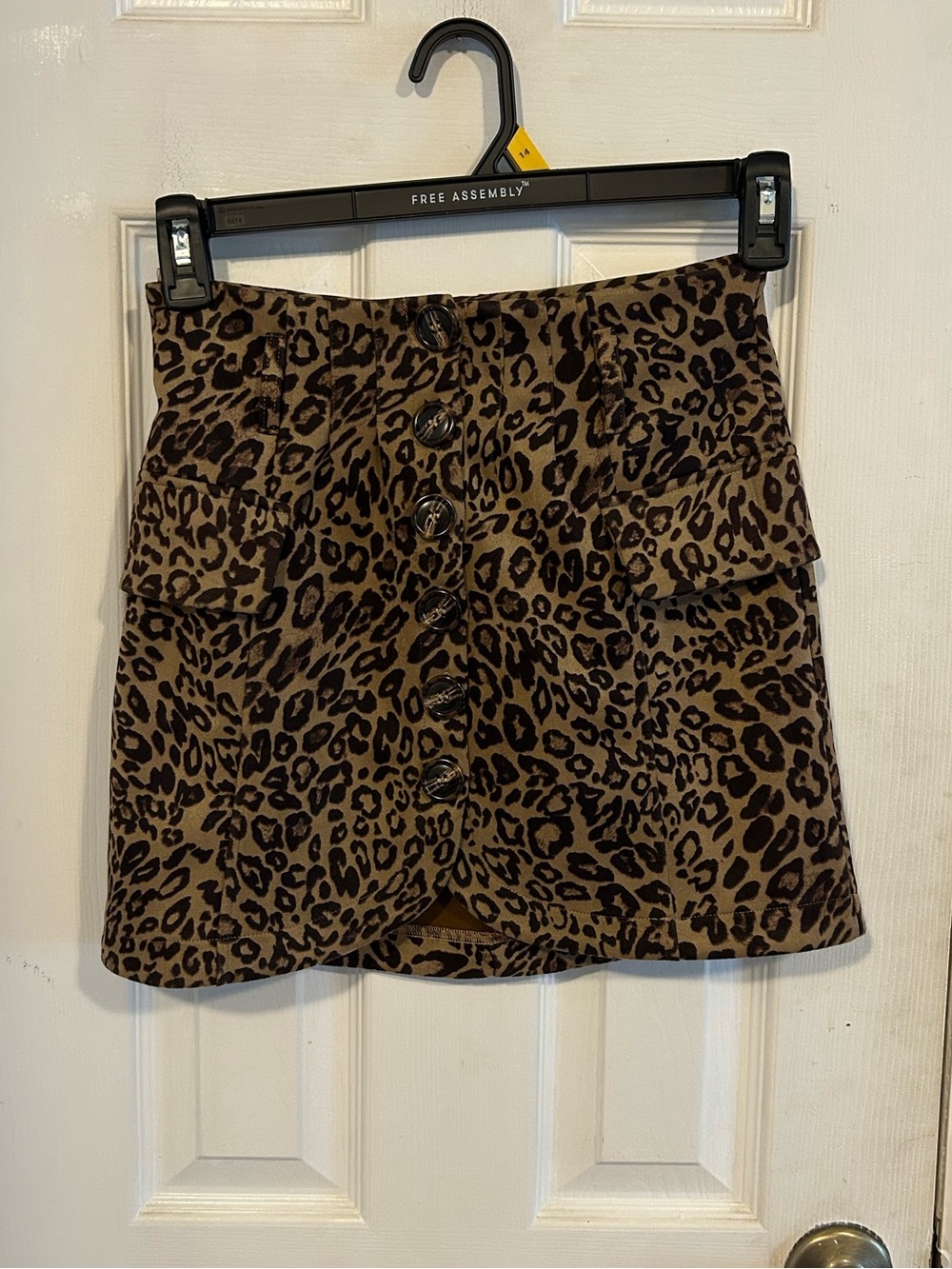 privy Leopard-Print Button-Front Mini Skirt